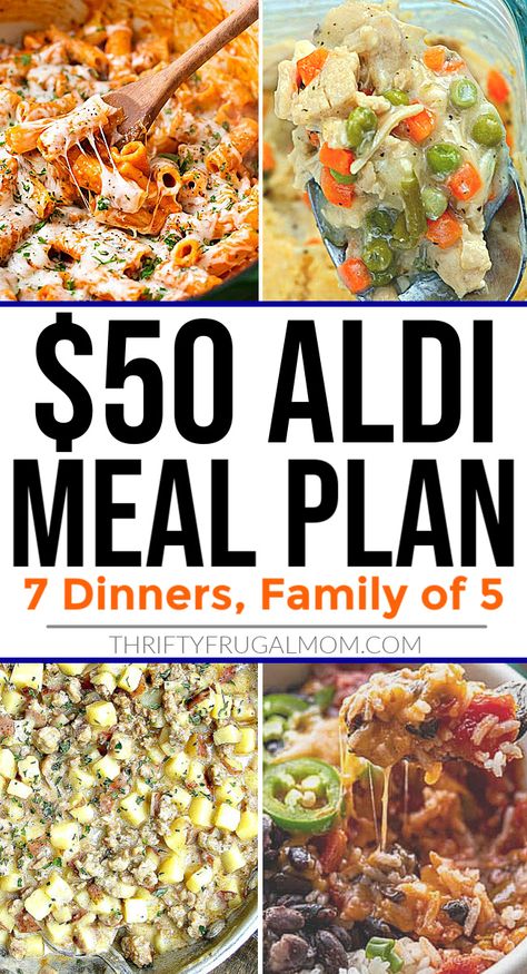 Aldi Meals, Cheap Family Dinners, Cheap Meal Plans, Frugal Meal Planning, Aldi Meal Plan, Aldi Recipes, Cheap Family Meals, Budget Friendly Meals, Meal Planning Menus