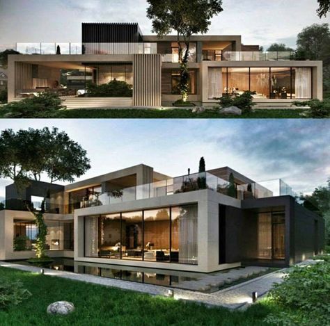 Farmhouse Exterior Design, A Modern House, Exterior Design Ideas, Modern Villa Design, House Exterior Design, Modern Farmhouse Exterior, Modern Architecture House, Farmhouse Exterior, Dream House Exterior