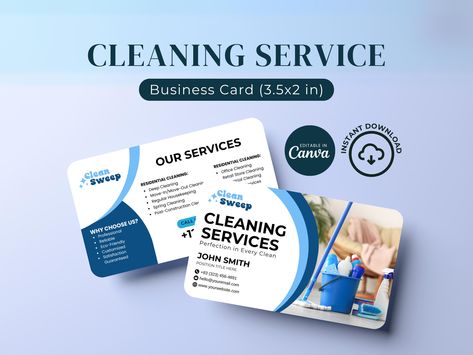 Professional Commercial Cleaning Business Card Template, Modern branding Marketing Promotional Cleaner Services, Maid Service Card Professional Cleaning Business Cards, Business Cards Cleaning Service, Cleaning Business Cards Ideas, Cleaning Service Business Cards, Commercial Cleaning Business, Private Duty Nursing, Direct Mail Design, Business Postcards, Construction Cleaning