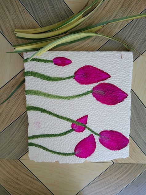 Simple flower painting in thermocol Painting On Thermocol, Thermocol Art, Simple Flower Painting, Easy Flower Painting, Simple Flower, Simple Flowers, Flower Painting, Flowers, Quick Saves