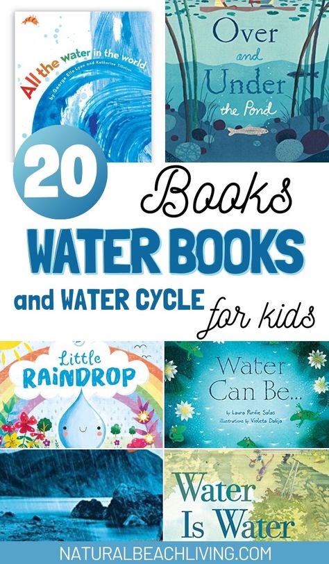 Activities About Water For Preschoolers, All About Water Preschool, Homeschool Water Cycle, Water Theme Kindergarten Activities, Water Books For Preschool, Water Cycle Kindergarten Activities, Water Cycle First Grade, Water Cycle Activities For Kindergarten, Water Cycle Grade 2