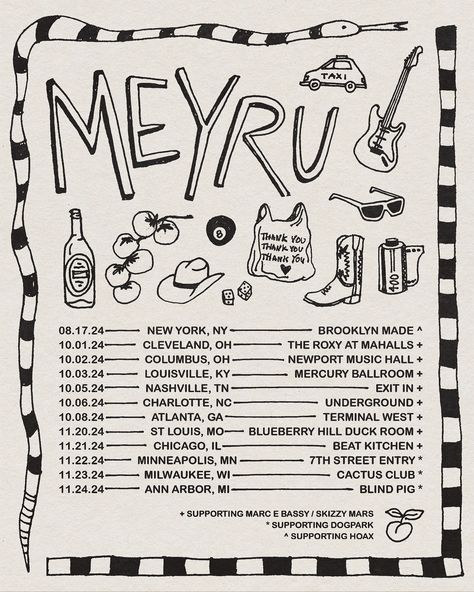 Doodled tour flyer for @meyrumusic ✍️ #graphicdesign #flyerdesign #posterdesign #indiemusic #newmusicfriday Marc E Bassy, Tour Flyer, Flyer Design Layout, Indie Music, Making 10, Ann Arbor, Flyer Design, St Louis, Art Poster