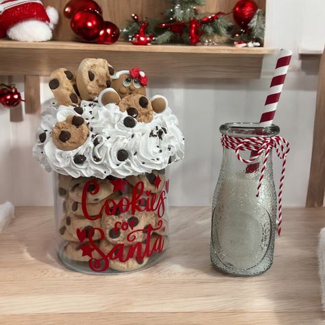 Set the Scene for Santa's Visit! 🎅 It's never too early, right? Our "Cookies for Santa" Display is the perfect way to add a festive touch to your holiday decor. Get yours today and make your Christmas decor extra sweet! 🍪 Faux Biscuits, Santa Display, Faux Cookies, Christmas Decor Handmade, Cookie Display, Pot Cookies, Cookies For Santa, Holiday Table Settings, Christmas Kitchen Decor