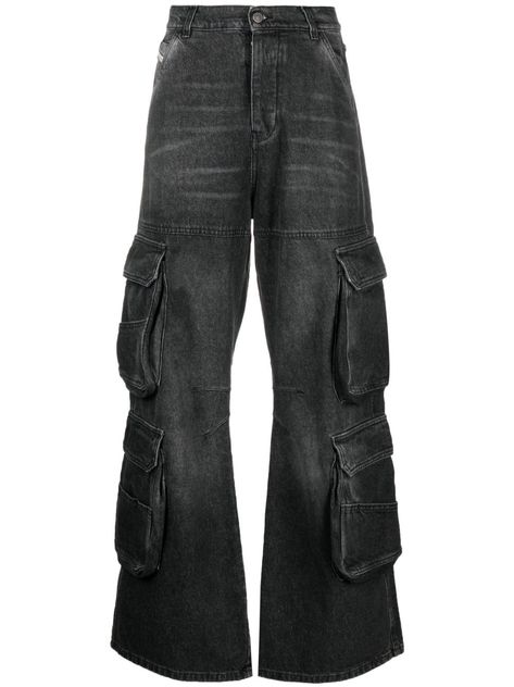 Diesel Clothing, Jeans Cargo, Cotton Jeans, Diesel Jeans, Black Cargo, Denim Design, Cargo Jeans, Dream Clothes, Jeans Black