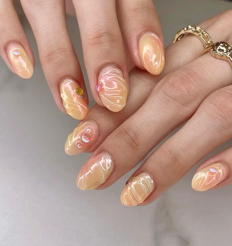 ‎⟡ Sunkissed ☀️ My Sept Tropical Sunset special on structured soft gel overlay 💗 #nailinspo #naildesign #chromenails #3dnails #3dchromenails #summernails #cutenails #trendynails #shortnails #gelnails #nails2inspire #nailart Japan Inspired Nails, Desert Nail Art, Sunrise Nails, Sunset Nails, Barbie Aesthetic, Gel Overlay, Tropical Nails, Tropical Sunset, Soft Gel