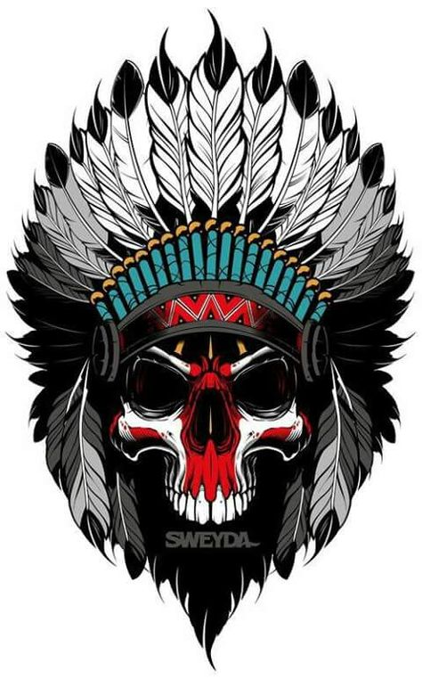 Indian skull Biomech Tattoo, Facebook Featured Photos, Indian Skull, Cover Pics For Facebook, Indian Headdress, Image Swag, A Skull, Skull Tattoos, Eyes Makeup