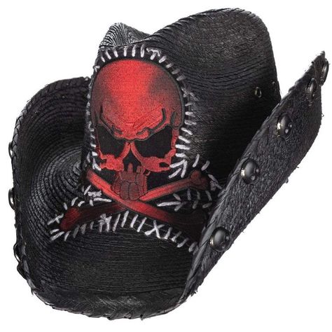 Goth Cowboy Hat, Goth Cowboy, Wornstar Clothing, Punk Fashion Diy, Chelsea Boots Outfit, Rock Clothing, Scene Punk, Skull Hat, Rockstar Jeans