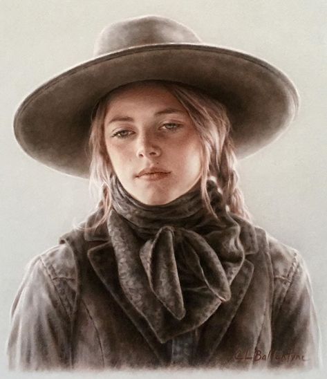 Carrie L Ballantyne on Instagram: “And a sweet young gal to accompany the rough cowboy at the National Cowboy Museum’s small works show November 8th. I usually do a drawing…” Carrie Nation, American Frontier, Boho Cowgirl, Small Words, A Drawing, Figurative, The National, Painting & Drawing, Carry On