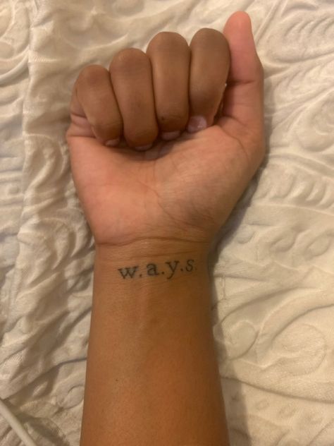 W.a.y.s Tattoo, W A Y S Tattoo, Small Dope Tattoos, Hand Tattoos For Girls, Pretty Hand Tattoos, Semicolon Tattoo, Black Girls With Tattoos, Spine Tattoos For Women, Pretty Tattoos For Women