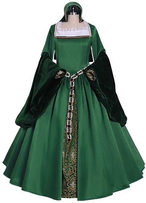 Southern Belle Costume, Ball Gowns Victorian, Gone With The Wind Scarlett, Elizabeth Tudor, Curtain Dress, Green Ball Gown, Tudor Dress, Tudor Costumes, Scarlett O Hara