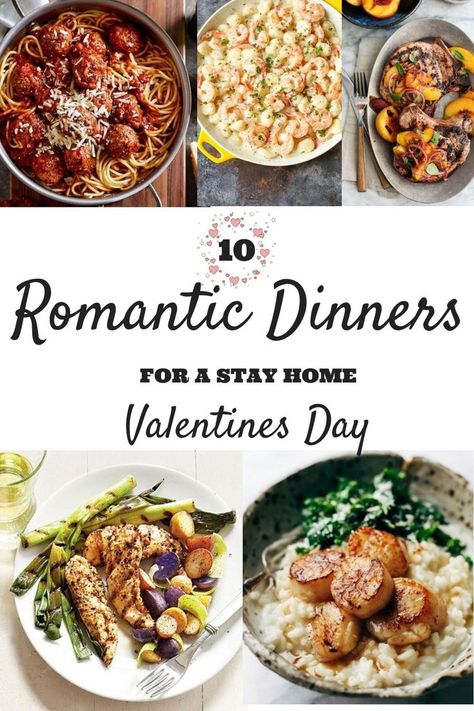 These romantic dinners will be perfect for your Valentine's Day dinner at home. Forget the reservations this year and make a fancy dinner of your own. #valentinesdaydinners #valentinesdayrecipes Valentines Dinner Recipes Romantic, Fancy Meals For Two, Valentine Dinner Ideas At Home, Valentine’s Day Dinner, Anniversary Dinner At Home, Romantic Dinner Ideas, Valentines Recipes Desserts, Special Meals, Valentine's Day Celebration