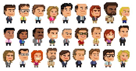 The Office Perler Beads, Office Pixel Art, Pixel Art Hair, Cartoon Pixel Art, Pixel People, The Office Characters, Game 2d, Pixel Characters, Alan Turing