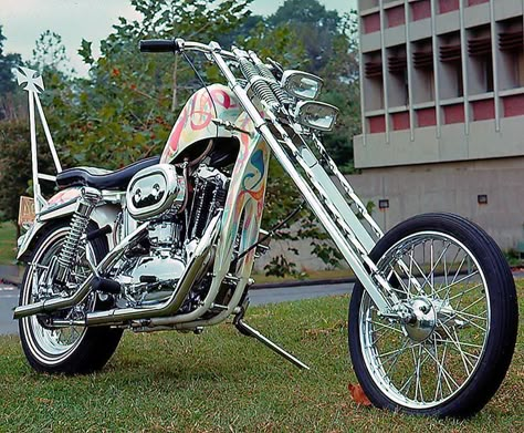 Ironhead Chopper, Harley Shovelhead Chopper, Sportster Chopper Old School, Chopper Motorcycle Oldschool, Ironhead Sportster, 70's Choppers Old School, Motorcycle Baby, American Chopper, Sportster Chopper