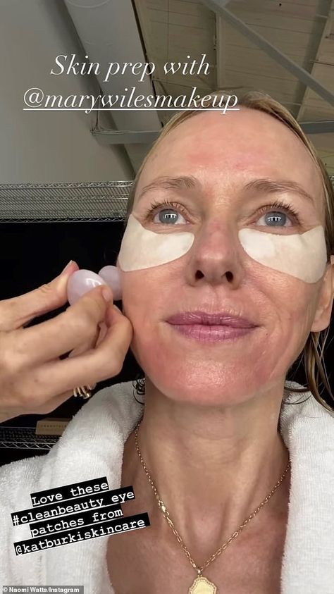 Skincare prep: Over on her Instagram Story, she showed off the range of skin and beauty pr... Makeup Chair, Makeup Free, Naomi Watts, Skin Prep, Eye Masks, Healthy Aging, Age Defying, Free Makeup, Luxury Skincare