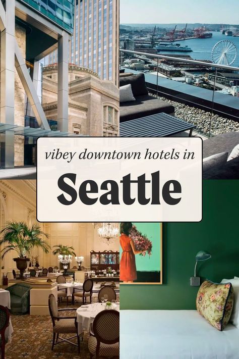 Downtown is one of the coolest places to stay in Seattle, and we've rounded up 5 of the best hotels there. Whether your preference is a hotel with a stunning view, or a vibey aesthetic is at the top of your list, these options will help you choose where to stay in downtown Seattle. When you book with us at foratravel.com, not only will we handle the hassle of booking your hotel, but we’ll also unlock sweet perks like complimentary breakfast, extended check-in/outs, and more at no extra cost. Seattle Hotels Downtown, Coolest Hotels, Travel Agent Career, Seattle Travel Guide, Bucket List Hotels, Seattle Hotels, Downtown Seattle, Us Travel Destinations, United States Travel