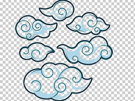 Avatar The Last Airbender Clouds, Swirl Clouds Drawing, Jinx Cloud Tattoo Design, Japanese Clouds Illustration, Jinx Tattoo Clouds, Blue Cloud Tattoo, Jinx Clouds, Jinx Cloud Tattoo, Jinx Tattoo Ideas