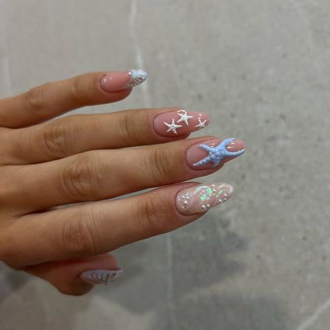 All posts • Instagram Simple Beach Nail Designs, Shell Nails Designs, Thailand Nails, Cute Beach Nails, Starfish Nail Art, Adam Sanders, Starfish Nails, Horse Nails, Hawaii Nails