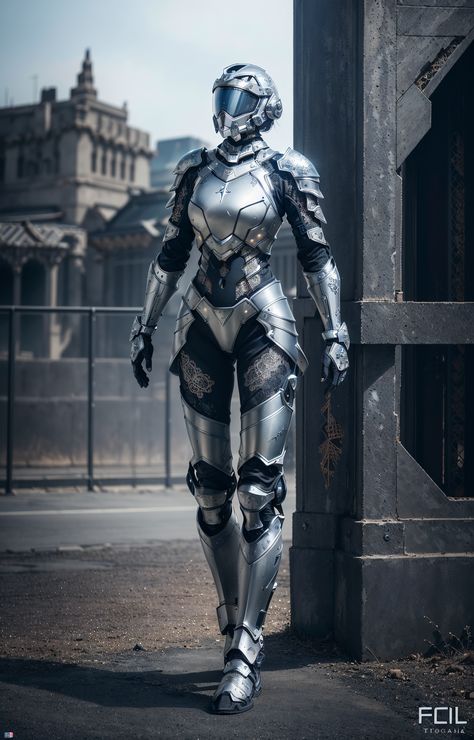 Female Space Armor, Metal Armor Reference, Battle Suit Concept Art, Fantasy Space Suit, Female Sci Fi Armor, Space Suit Concept Art, Female Knights, Alien Suit, Space Armor