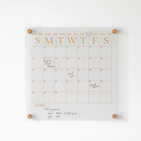 Martha Stewart Premium Acrylic Wall Calendar with Dry Erase Marker - On Sale - Bed Bath & Beyond - 38395076 School Supplies Store, Acrylic Wall Calendar, Dry Erase Wall Calendar, Block Calendar, Art School Supplies, Organizer Desk, Dry Erase Wall, Liquid Chalk Markers, Desk Organizer Set