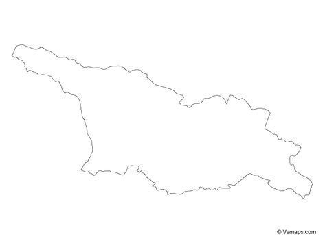 Outline Map of Georgia | Free Vector Maps Georgia Drawing, Georgian Map Tattoo, Georgia Map Tattoo, Georgia Tattoo, Georgia Outline, Map Of Georgia, Circle Tattoo Design, Fall Leaf Template, Map Logo