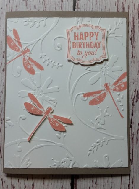 Lolly & Sand: Dragonfly Birthday Card Dragonfly Birthday, Dragonfly Dreams, Stampin Up, Birthday Cards, Embellishments, Happy Birthday, Stamp, Tools, Birthday