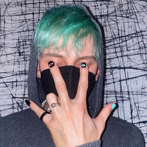 the Blonde Don on Instagram: “i wanna know if i tell you a secret will you keep it” Alt Aesthetic, Tammy Taylor, Mens Nails, Colson Baker, Punk Nails, Grunge Nails, Nail Polish Art, Pretty Nail Designs, Black Veil Brides