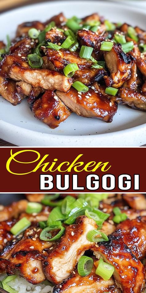 Try this delicious Chicken Bulgogi 🐔🔥 – a Korean classic that’s sweet, savory, and slightly spicy! Marinated to perfection and cooked in a hot skillet, it’s perfect for a quick and tasty dinner. 🌿🥢 #KoreanRecipes #EasyDinner #ChickenLovers Chicken Bulgogi Recipe, Chicken Bulgogi, Bulgogi Recipe, Tasty Dinner, Bulgogi, Best Chicken, Korean Bbq, Delicious Chicken, Yum Yum Chicken