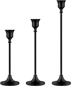 Candlestick Holders,Taper Candle Holder for Candlesticks Black Candelabra Candle Holder Vintage Candle Stick Candle Holder for Fireplace Party Dining Home Amazon Fall Decor, Stick Candle Holder, Black Candlestick Holders, Black Candelabra, Candlestick Centerpiece, Easter Vintage, Black Candle Holders, Elegant Candles, Taper Candle Holder