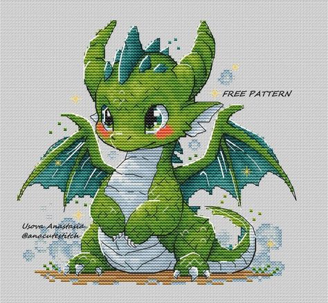 🌿 Cross Stitch Patterns and KITS���🌿 (@anacutestitch) • Photos et vidéos Instagram Cross Stitch Tips, Cross Stitch Patterns Free Disney, Free Cross Stitch Pattern, Pokemon Cross Stitch, Magic Dragon, Free Cross Stitch Patterns, Unique Cross Stitch, Christian Cross Stitch, Dragon Cross Stitch