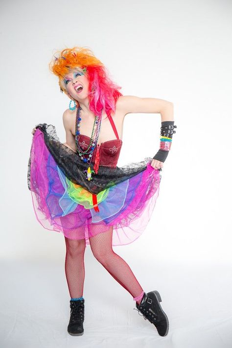 Cyndi Lauper Costume, Cindy Lauper 80's, 80s Fancy Dress Women, 80s Dress Up, Cindy Lauper, Purim Costumes, 80s Party Outfits, 80's Party, 80s Girl