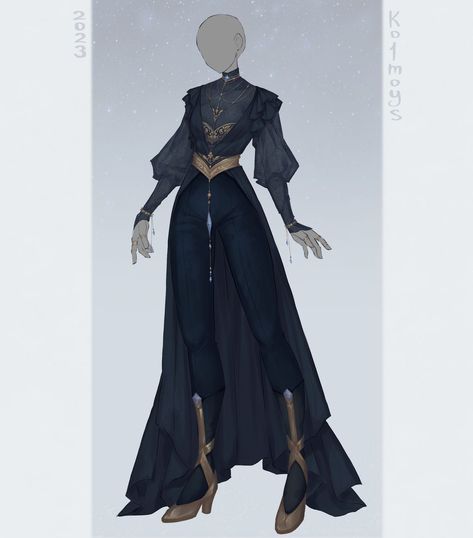 Dnd Fancy Clothes, Cool Clothes Design, Dnd Sorcerer Outfit, Modern Fantasy Clothing, Fantasy Outfits Design, Fantasy Outfits Art, Fantasy Clothing Design, Adoptable Outfit, Fantasy Outfits