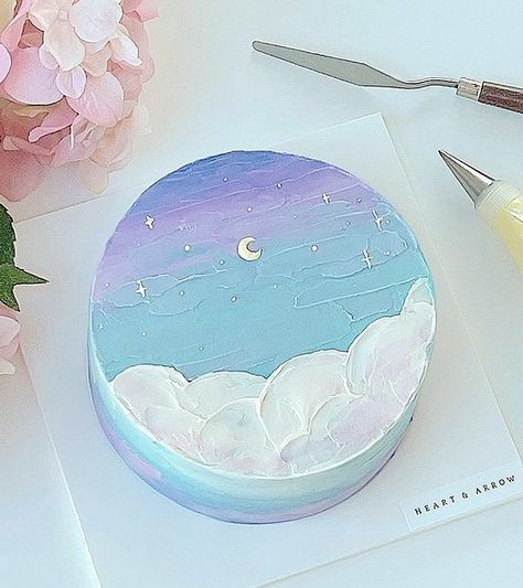 Sunrise Cake, Sky Cake, Butterfly Birthday Cakes, Galaxy Cake, Cloud Cake, Pastel Cakes, Simple Cake Designs, Mini Cakes Birthday, Creative Birthday Cakes