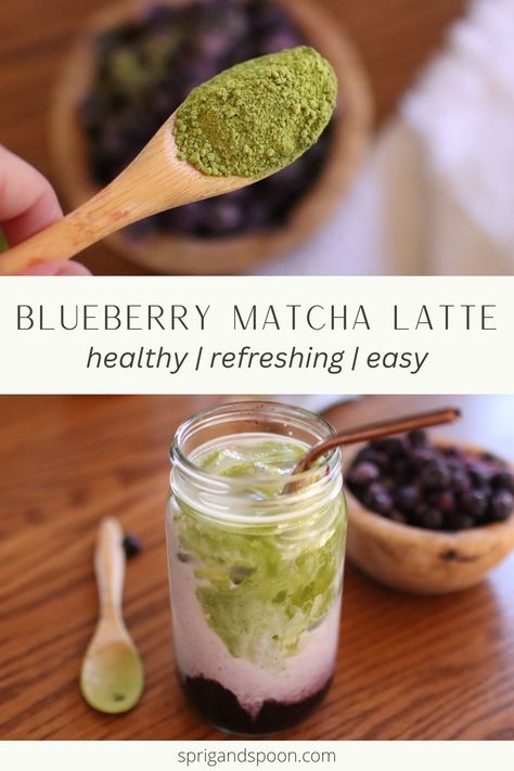 There are few beverages more satisfying and refreshing than a blueberry matcha latte. The bitterness of the matcha mixed with the sweetness of the blueberry syrup is the perfect combination in this creamy, delicious drink. Blueberry Matcha Latte, Blueberry Syrup Recipe, Blueberry Matcha, Matcha Drink Recipes, Homemade Blueberry Syrup, Matcha Tea Latte, Healthy Sweeteners, Matcha Latte Recipe, Matcha Green Tea Latte