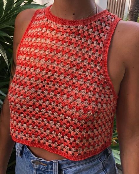 Crocheted Vests, Pola Top, Mode Crochet, Diy Vetement, Crochet Top Pattern, Free Crochet Patterns, Summer Crochet, Crochet Fashion, Cute Crochet