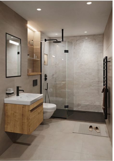 Tuscany Bathroom, Pvc Wall Panels Designs, En Suite Shower Room, White Terrazzo, Electric Underfloor Heating, Wall Panel Design, Pvc Wall Panels, Pvc Panels, Corner Shower