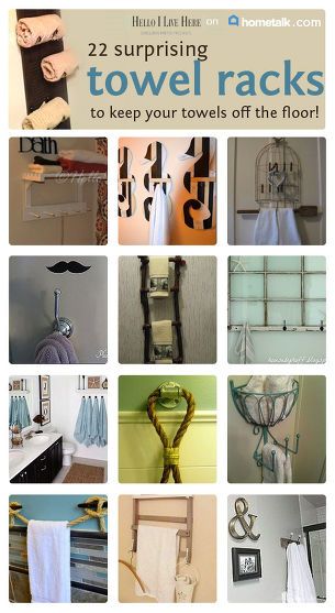 DIY Towel Holders Curated for Hometalk Farmhouse Bathroom Hand Towel Holder, Unique Bathroom Towel Holder, Diy Hand Towel Holder Ideas Bathroom, Diy Towel Rack Bathroom Hanging Ideas, Unique Towel Holder, Towel Holder Bathroom Ideas, Hand Towel Holder Ideas Diy, Diy Towel Holder Bathroom, Bathroom Towel Rack Ideas Display