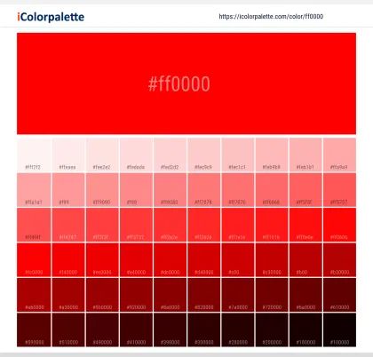 Hex Color Code #f00 | Red color information | Hsl | Rgb | Pantone Red Color Hex, Pantone Color Book, Space Information, Pantone Color Chart, Palette Challenge, Hexadecimal Color, Pantone Colour Palettes, Orange Color Palettes, Purple Color Palettes