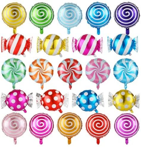 Kesote 23Pcs Sweet Candy Balloons Set Round Lollipop Balloons Candy Land Party Decoration Birthday Balloons Candyland Birthday Party Decoration - 18 inches : Amazon.co.uk: Toys & Games Candyland Themed Party, Candyland Party Decorations, Adult Party Decorations, Candy Themed Party, Candy Balloons, Balloons For Birthday, Holiday Baby Shower, Candy Birthday Party, Candyland Birthday