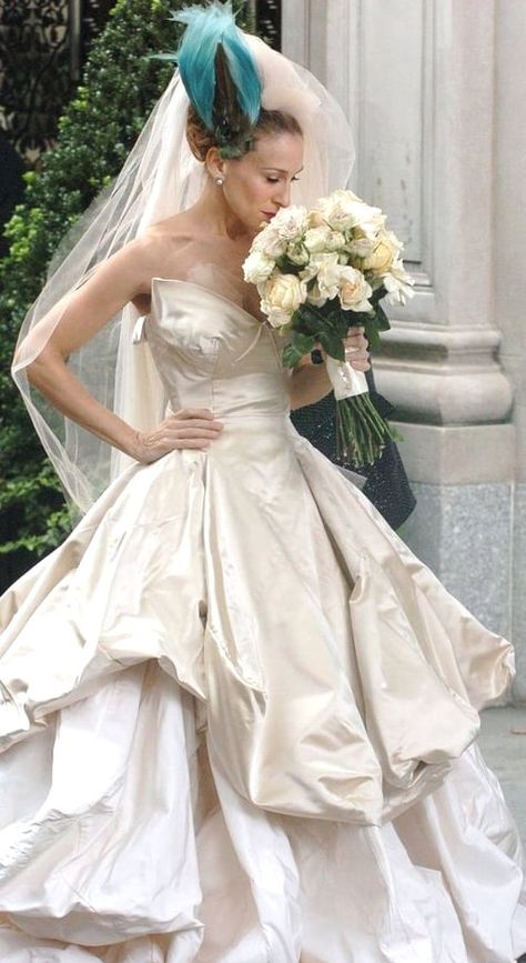 Vivienne Westwood Bridal Carrie Bradshaw Wedding Dress, Tartan Wedding Dress, Westwood Wedding Dress, Vivienne Westwood Wedding Dress, Movie Wedding Dresses, Vivienne Westwood Wedding, City Wedding Dress, Tv Weddings, Celebrity Wedding Dresses