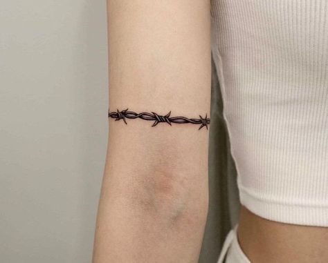 Barbed Wire Tattoos Around Arm, Mens Cuff Tattoo, Chain Tattoo Around Arm, Barbed Wire Wrapped Around Arm Tattoo, Barbed Wire Bracelet Tattoo, Barbed Wire Arm Band Tattoo, Wire Tattoo Arm, Barbed Wire Tattoo Around Arm, Barbed Wire Tattoo For Women