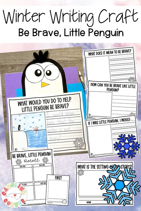 Winter activities are a wonderful way to engage your little learners! Your students will love this penguin writing craft to practice identifying setting, retelling a story with sequencing words, and answering a prompt. Take a peek to see what's included.