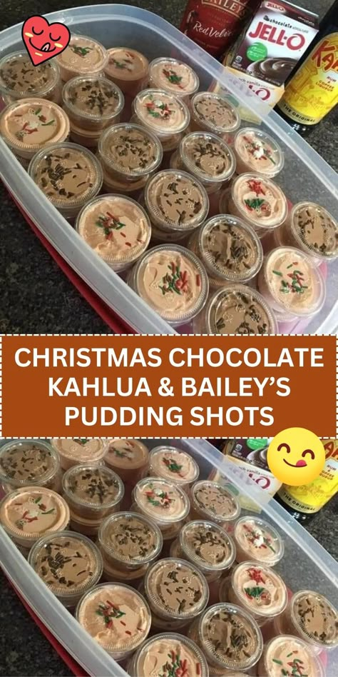 Indulge in the spirit of the holidays with these decadent Christmas Kahlua And Baileys Pudding Shots, Baileys Kaluha Pudding Shots, Kahlua Baileys Pudding Shots, Kailua And Baileys Pudding Shots, Christmas Chocolate Kahlua & Bailey’s Pudding Shots, Christmas Chocolate Kahlua & Baileys Pudding Shots, Christmas Chocolate Kahlua Pudding Shots, Baileys Jello Shots Recipes, Khalua Baileys Pudding Shots