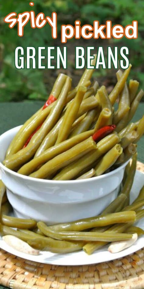 Spicy Pickled Beans, Pickled Green Beans Recipe, Spicy Pickled Green Beans, Pickled Green Bean Recipes, Spicy Green Bean Recipes, Pickle Vegetables, Easy Pickling Recipes, Pickled Vegetables Recipe, Spicy Green Beans