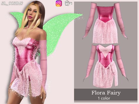 Sims Halloween Costume, Princess Dress Pink, Mariposa Dress, Sims 4 Challenges, Sims 4 Body Mods, Tumblr Sims 4, Sims 4 Cc Folder, Flora Dress, Sims 4 Gameplay