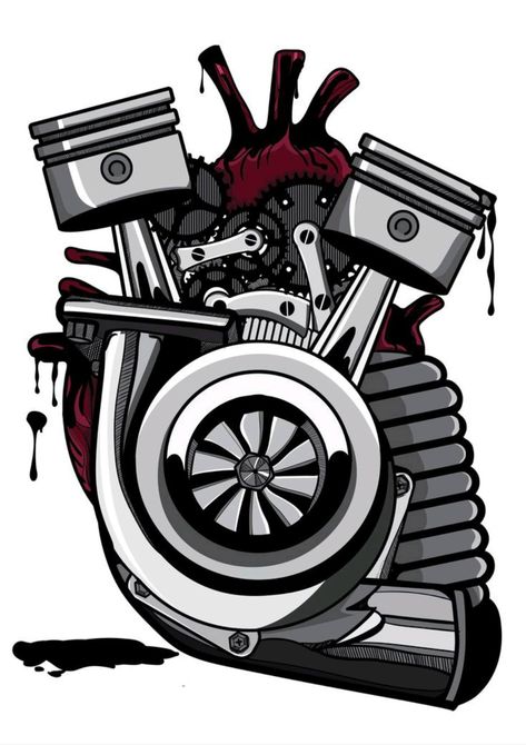 Engine Heart Drawing, Mechanical Logo Design Ideas, Heart Engine Tattoo, Turbo Heart Tattoo, Engine Heart Tattoo, Car Engine Tattoo, Engine Tattoo Mechanical, Mechanic Wallpaper, Mechanical Wallpaper