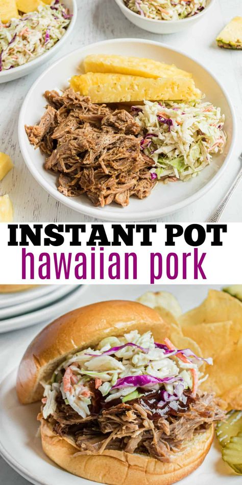 Hawaiian Pulled Pork, Farmhouse Recipes, Hawaiian Pork, Pineapple Glaze, Pot Food, Pulled Pork Recipe, Shugary Sweets, Pork Sliders, Slow Cooker Tacos