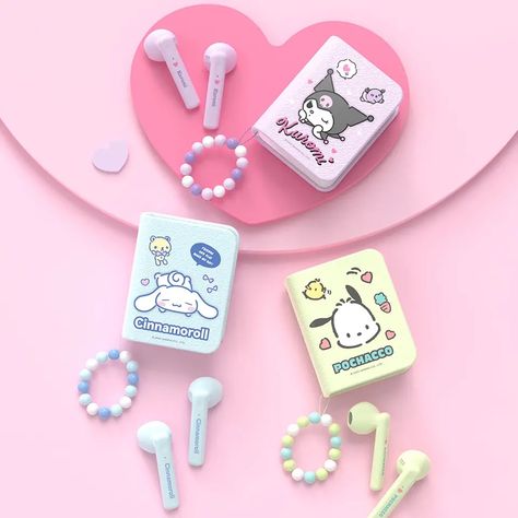 Super ADORABLE Sanrio Kuromi, Cinnamoroll and Pochacco wireless headphones. | Adorable Sanrio Kawaii airpods, purple airpods, cute electronic gifts Anime Book, Sanrio Kuromi, Wireless Headset, Bluetooth Earbuds, Wireless Earphones, Bluetooth Earphones, Touch Control, Bluetooth Headset, Noise Reduction