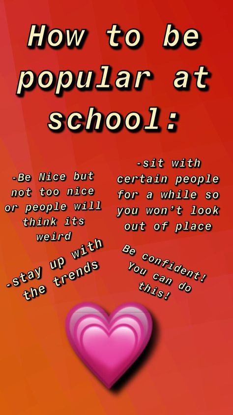 Making new friends and being popular at school is tough! These tips should definitely come in handy! #school #howto #howtobepopularatschool #popular #popularatschool #teenagerposts #teenager #teen #middleschool #highschool #college #glowup #glowuptips #glowupchallenge How To Be Aesthetic At School Tips, How To Be Popular In College, How To Be A Popular Girl In School, Tips To Be Popular In School, How To Be Popular In School High School, How To Become Popular At School Tips, How To Be Cool In High School, How To Make New Friends In Highschool, Popular School Aesthetic