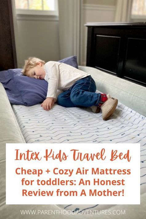 Looking for a cheap and cozy air mattress for toddlers? Here's an honest review of the Index Kids Travel Bed to help you decide if it's the right one for your little one. Kids Travel Bed, Portable Toddler Bed, Portable Bed, Travel Bed, Inflatable Bed, Toddler Beds, Air Bed, Toddler Travel, Kids Travel