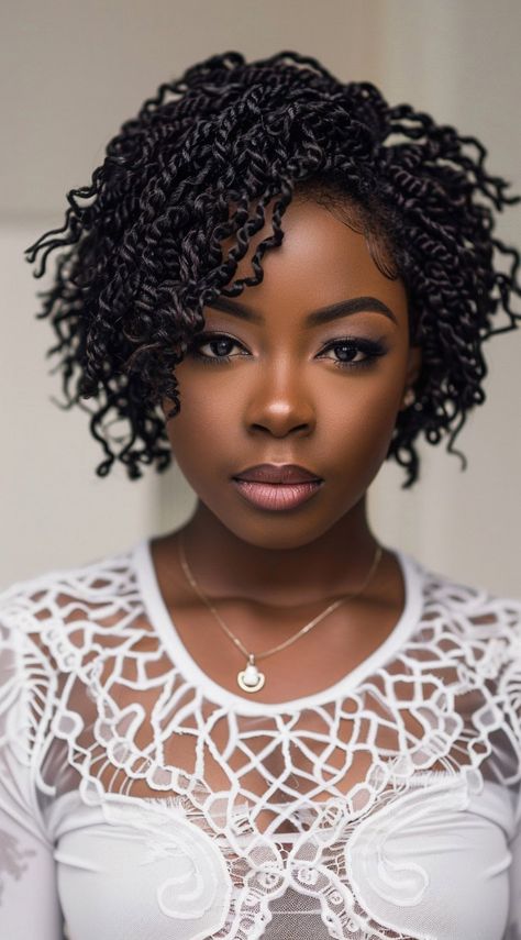 Short Hairstyle Twist, Crocheted Hair Styles For Black Women, Crochet Styles For Older Black Women, Short Wavy Crochet Hairstyles, Crochet Hairstyles For Black Women Short, Tapered Crochet Hairstyles, Yanky Twists Crochet Hairstyles, Crochet Braid Patterns Hair, Bob Crochet Hairstyles